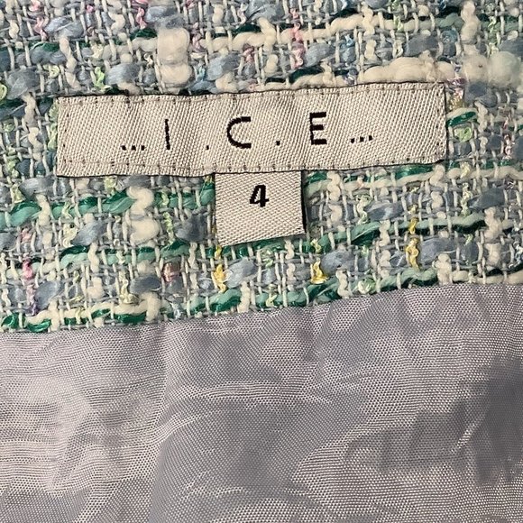 Ice Brand Tweed Mini Skirt Size 4 Pale Blue READ 90s Y2K - Picture 9 of 9